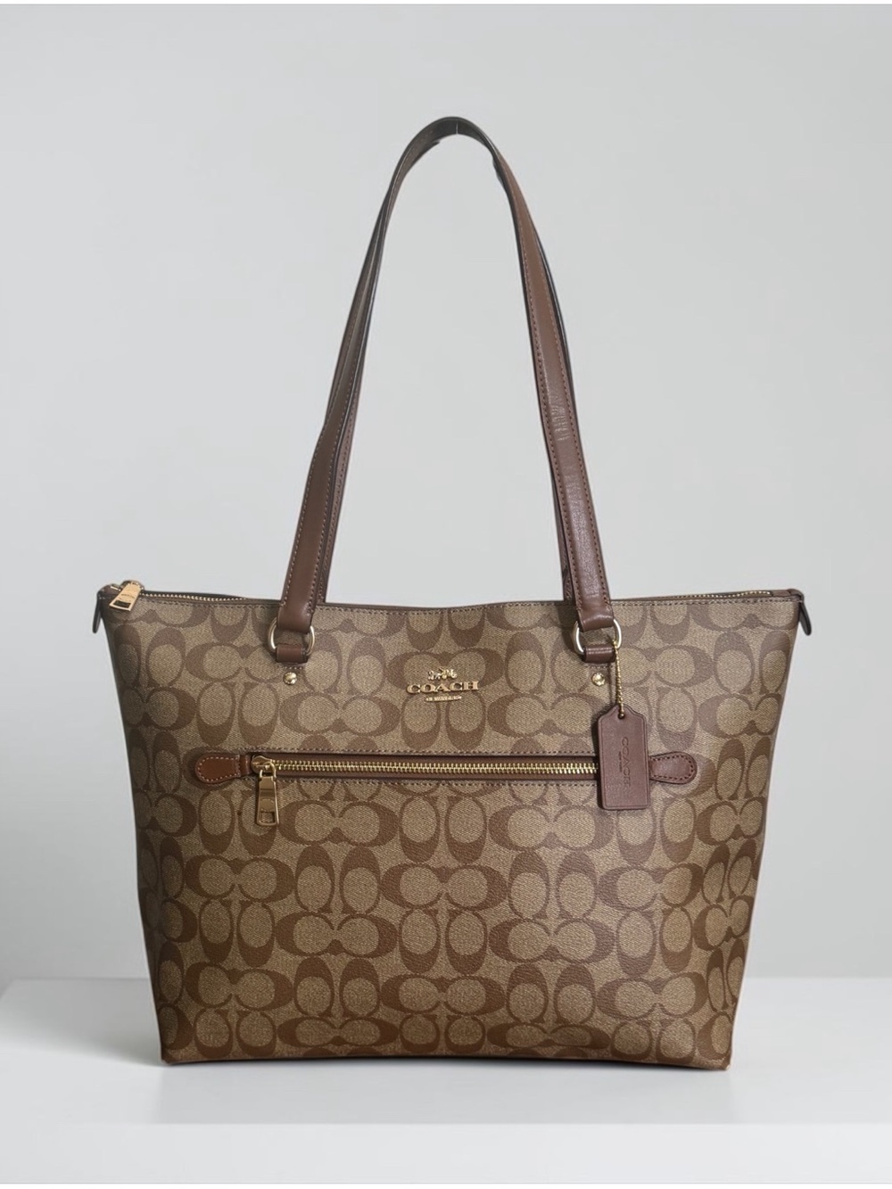 Authentic Coach Gallery Signature Khaki Saddle Tote! RARE! EUC! - Picture 12 of 14